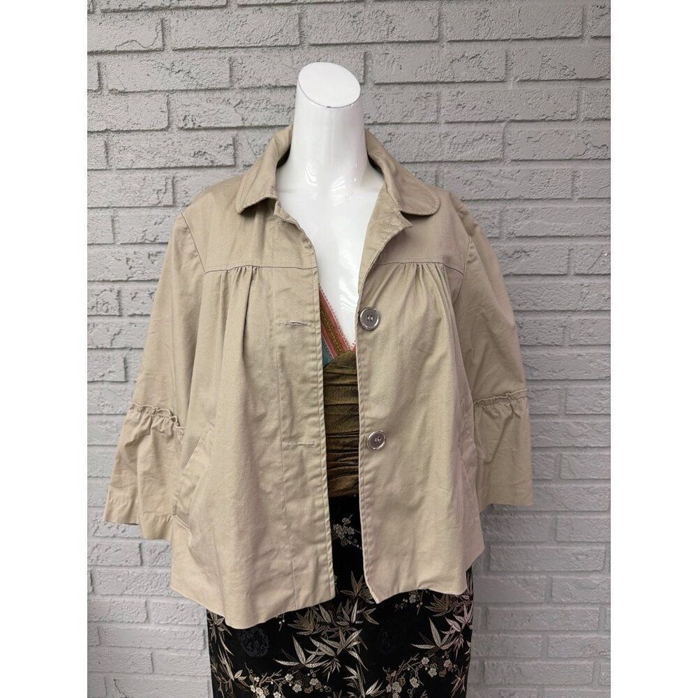 Bay Studio Women’s Beige Cropped Swing-Style Jacket Size PL<3